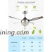 Tropicalfan Crystal Modern Ceiling Fan Remote Control Home Decoration Living Room Dinner Room Simple LED Mute Electric Fans Chandeliers 4 Stainless Steel Blades 44 Inch - B073S58XYW